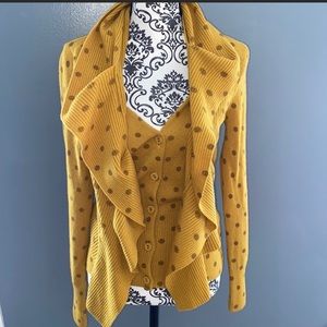 Anthropologie Moth Yellow Polka Dot Wool Blend
Sweater